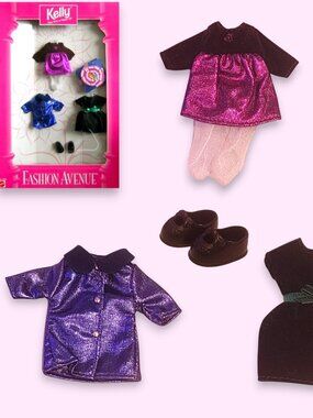 1997 Barbie Kelly Fashion Avenue Fancy Party Dress Outfits #20617